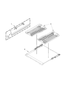 Third Level Rack And Track Parts Diagram and Parts List for KUDE70FXBL6  KitchenAid Dishwasher