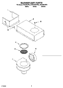 BLOWER UNIT PARTS, MISCELLANEOUS PARTS Diagram and Parts List for KECD805HBT3  KitchenAid Cooktop