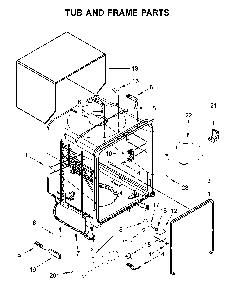 Tub and frame parts Diagram and Parts List for WDF330PAHS5  Whirlpool Dishwasher