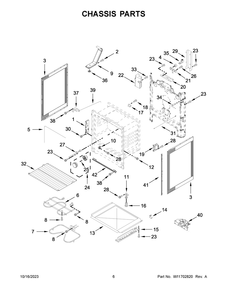 Chassis Parts Diagram and Parts List for WFE525S0JV4  Whirlpool Range