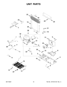 Unit Parts Diagram and Parts List for WRFA35SWHZ06  Whirlpool Refrigerator
