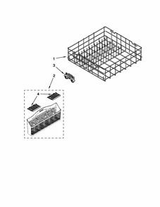 Lower Rack Parts Diagram and Parts List for 66513073K210  Kenmore Dishwasher