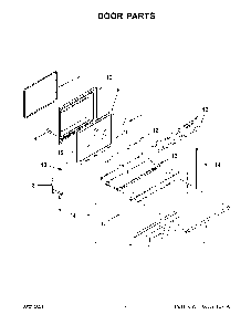 Door Parts Diagram and Parts List for KFEG500ESS4  KitchenAid Range