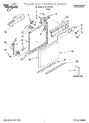 FRAME & CONSOLE, LITERATURE Diagram and Parts List for DU811DWGU1  Whirlpool Dishwasher