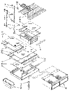 Shelf Diagram and Parts List for ET18GKXSM0B  Whirlpool Refrigerator