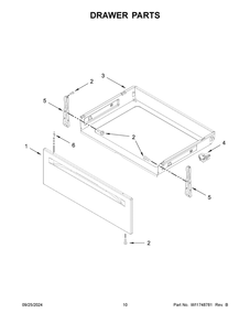 06 - Drawer Parts Diagram and Parts List for YMFES6030RB0  Whirlpool Range