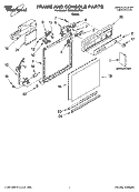 FRAME AND CONSOLE PARTS Diagram and Parts List for DU850SWPU3  Whirlpool Dishwasher