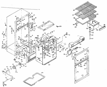 Refrigerator Cabinet Parts Diagram and Parts List for 106S12EL  Kenmore Refrigerator