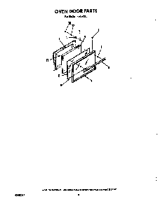 Oven Door Diagram and Parts List for F5357W0  Roper Range