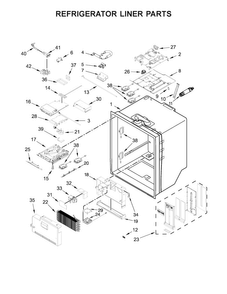 Refrigerator Liner Parts Diagram and Parts List for KFIV29PCMS03  KitchenAid Refrigerator