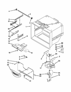 Freezer Liner Parts Diagram and Parts List for 59679523016  Kenmore Refrigerator