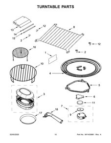 Turntable Parts Diagram and Parts List for KMHP519ESS5  Whirlpool Microwave Oven Combo
