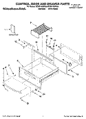 CONTROL, DOOR AND DRAWER PARTS Diagram and Parts List for KEWS175SSS00  KitchenAid Warming Drawer