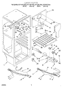 LINER Diagram and Parts List for RT14DKYJN00  Roper Refrigerator