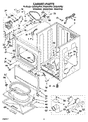 CABINET PARTS Diagram and Parts List for GGQ9800PG2  Whirlpool Dryer