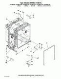 TUB AND FRAME PARTS Diagram and Parts List for DU1055XTVD8  Whirlpool Dishwasher