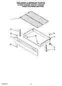 DRAWER & BROILER PARTS Diagram and Parts List for RF264LXSQ1  Whirlpool Range