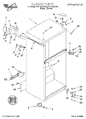 CABINET Diagram and Parts List for 3VET16GKFW00  Whirlpool Refrigerator