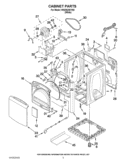 CABINET PARTS Diagram and Parts List for WGD8200YW2  Whirlpool Dryer