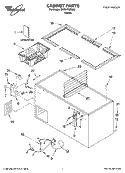CABINET PARTS Diagram and Parts List for EH221FXRQ00  Whirlpool Freezer