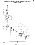 BRAKE, CLUTCH, GEARCASE, MOTOR AND PUMP Diagram and Parts List for LA5700XPW0  Whirlpool Washer