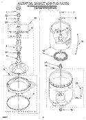 AGITATOR, BASKET AND TUB Diagram and Parts List for 8LSP8245AN2  Whirlpool Washer