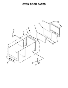 Oven Door Parts Diagram and Parts List for WOS92EC7AB04  Whirlpool Wall Oven