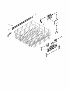 Upper Rack And Track Parts Diagram and Parts List for 66515049K112  Kenmore Dishwasher