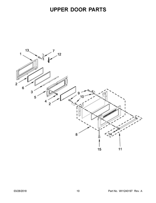 Upper Door Parts Diagram and Parts List for YKFID500ESS2  Whirlpool Range
