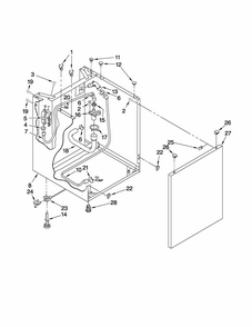Washer Cabinet Parts Diagram and Parts List for 11080754006  Kenmore Washer Dryer Combo