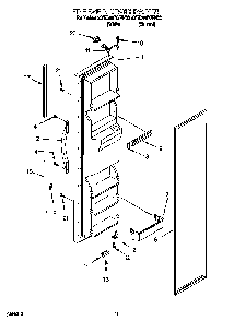 Freezer Door Diagram and Parts List for 4YED22PQFW00  Whirlpool Refrigerator
