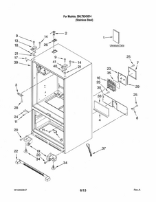 Cabinet Diagram and Parts List for 59679243014  Kenmore Refrigerator