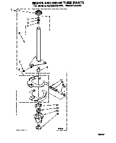 Brake And Drive Tube Diagram and Parts List for 6MAX5143AN0  Whirlpool Washer