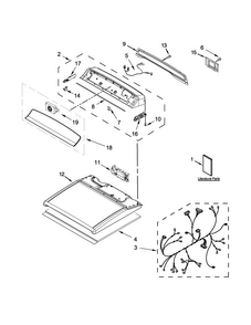 Top And Console Parts Diagram and Parts List for WED8500DR0  Whirlpool Dryer