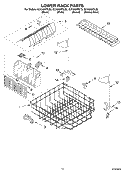 LOWER RACK PARTS Diagram and Parts List for GU1500XTLQ2  Whirlpool Dishwasher