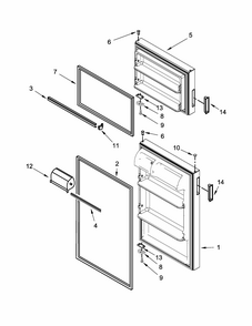 Door Parts Diagram and Parts List for IK4TXWFDW00  Whirlpool Refrigerator