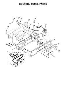 Control Panel Parts Diagram and Parts List for CHW9160GW0  Whirlpool Washer