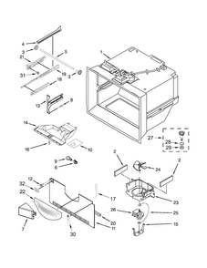 Freezer Liner Parts Diagram and Parts List for KRFC300ESS00  KitchenAid Refrigerator