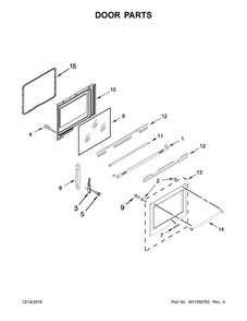 Door Parts Diagram and Parts List for KFES530ESS1  KitchenAid Range