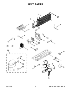 Unit Parts Diagram and Parts List for WRT518SZFG04  Whirlpool Refrigerator