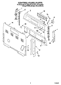 CONTROL PANEL PARTS Diagram and Parts List for RF196LXMQ2  Whirlpool Range
