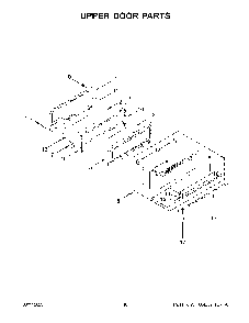 Upper Door Parts Diagram and Parts List for KFED500ESS06  KitchenAid Range