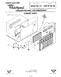 SECTION Diagram and Parts List for AHFW0820  Whirlpool Air Conditioner