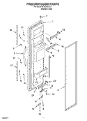 FREEZER DOOR Diagram and Parts List for GD25SFCHS111  Whirlpool Refrigerator