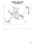 CONTROL PANEL Diagram and Parts List for MT5151XDQ5  Whirlpool Microwave