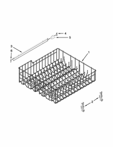 Upper Rack And Track Parts Diagram and Parts List for IUD7070DS2  Whirlpool Dishwasher