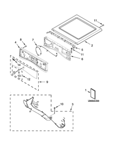 Top And Console Parts Diagram and Parts List for WGD90HEFC0  Whirlpool Dryer