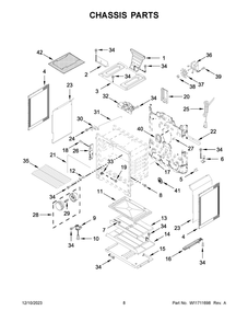 Chassis Parts Diagram and Parts List for WFG535S0LS5  Whirlpool Range