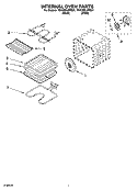 INTERNAL OVEN PARTS Diagram and Parts List for YGY398LXPB01  Whirlpool Range