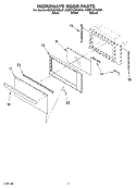 MICROWAVE DOOR PARTS, OPTIONAL PARTS Diagram and Parts List for KEMC307KBL01  KitchenAid Microwave Oven Combo